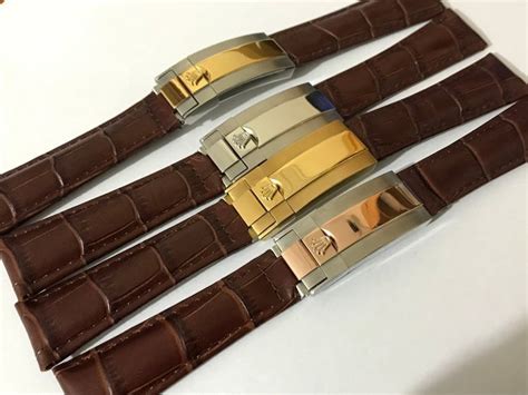 rolex leather strap clasp|Rolex leather strap replacement.